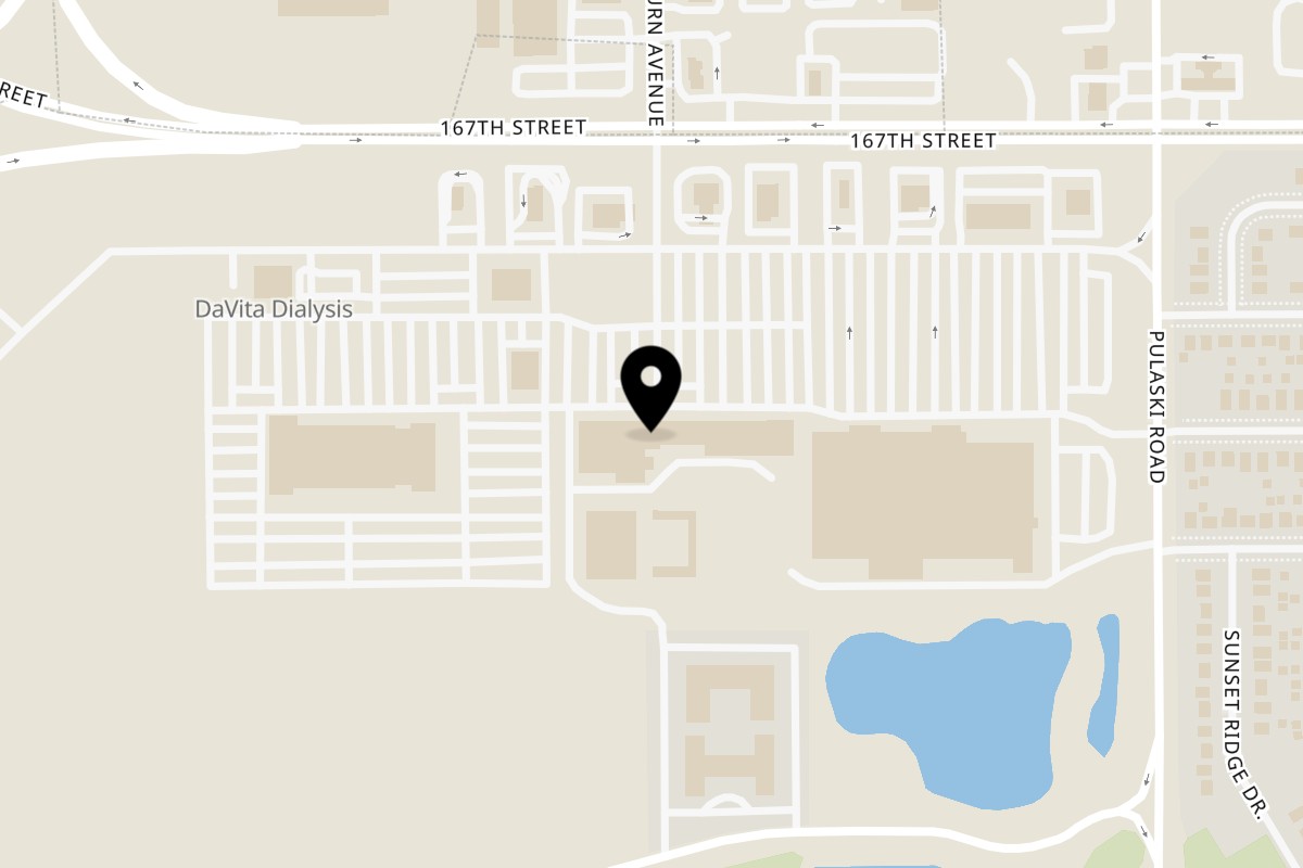 Map showing the location of Fitchy's Home of the Hoagy on 4285 167th St in Country Club Hills